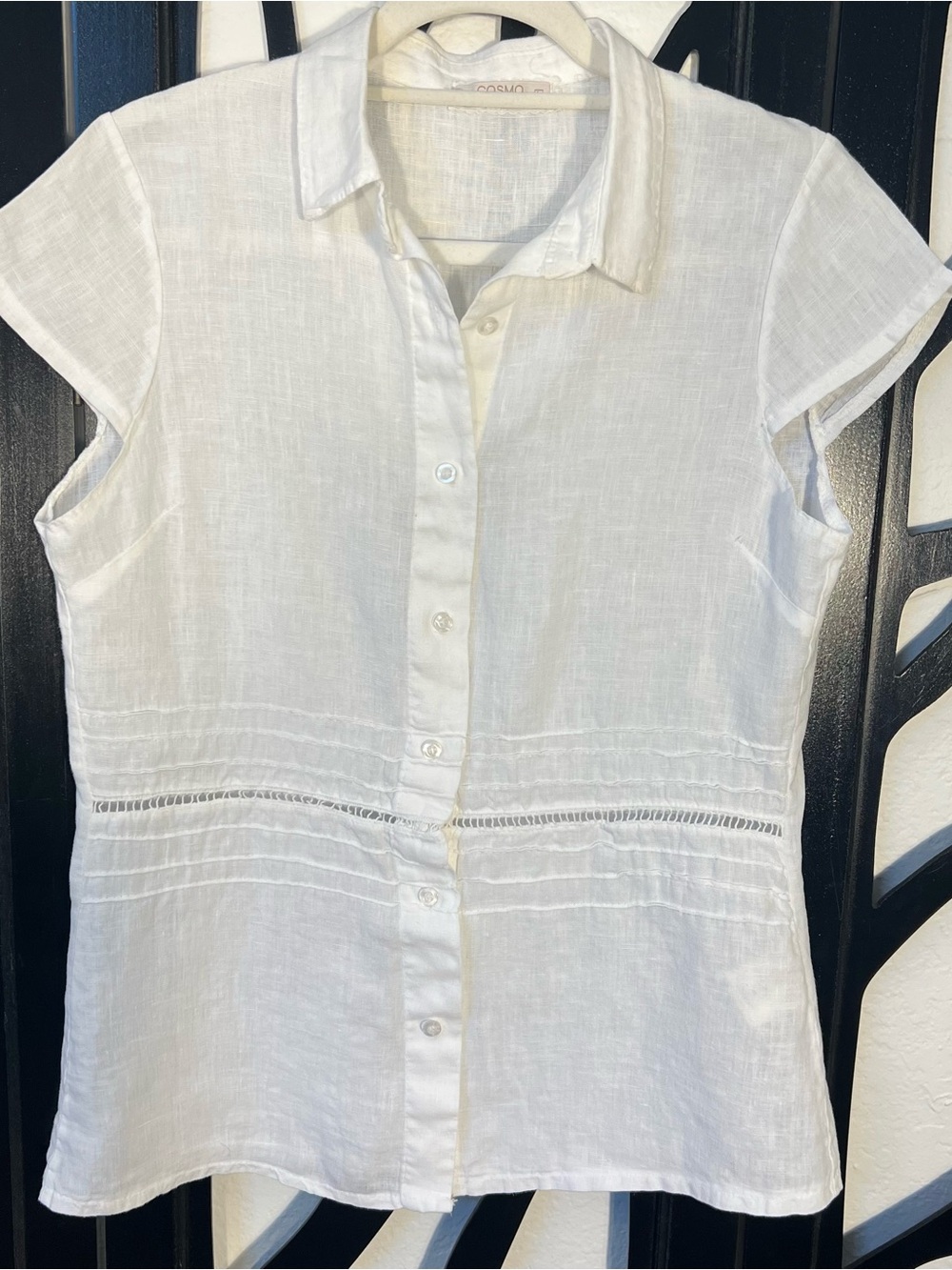 Cosmo Bohemian Chic Linen Bottom-Up Women's Shirt Cottagecore Fairy Size L Italy